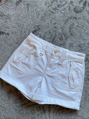 White House Black Market White Zip-Pocket Shorts